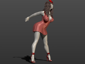 girl with a bow 3d print model 3D Druckmodell
