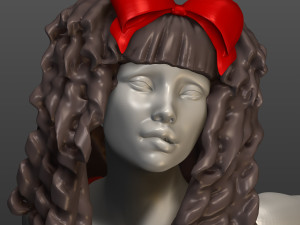 girl with a bow 3d print model 3D Druckmodell