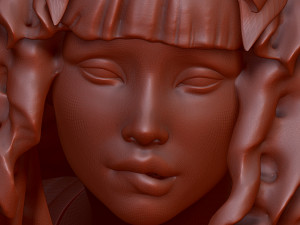 girl with a bow 3d print model 3D Druckmodell