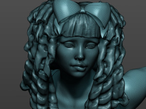 girl with a bow 3d print model 3D Druckmodell