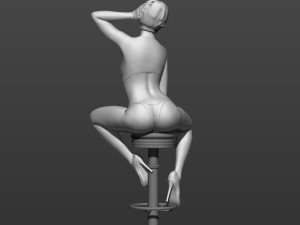 a girl sitting on a bar stool 3d print model 3D प्रिंट मॉडल