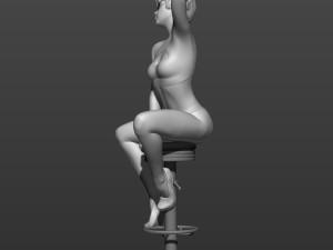 a girl sitting on a bar stool 3d print model 3D प्रिंट मॉडल