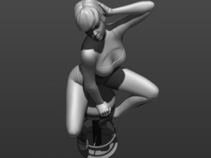 a girl sitting on a bar stool 3d print model 3D प्रिंट मॉडल