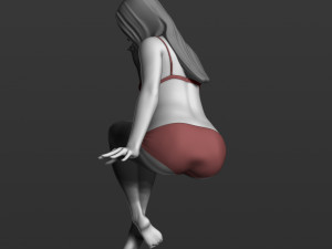 sitting girl part 2 3d print model Model Cetak 3D