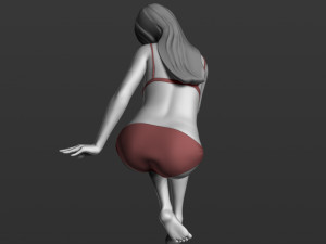 sitting girl part 2 3d print model Model Cetak 3D