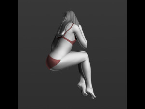 sitting girl part 2 3d print model Model Cetak 3D
