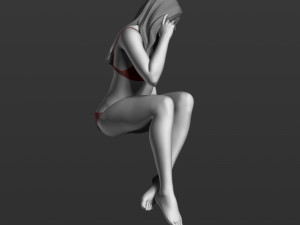 sitting girl part 2 3d print model Model Cetak 3D