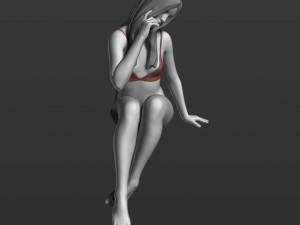 sitting girl part 2 3d print model Model Cetak 3D
