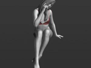sitting girl part 2 3d print model 3D Print Model