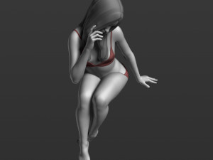 sitting girl part 2 3d print model Model Cetak 3D