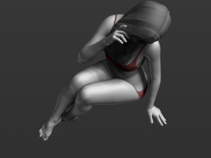 sitting girl part 2 3d print model Model Cetak 3D