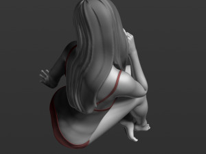 sitting girl part 2 3d print model Model Cetak 3D