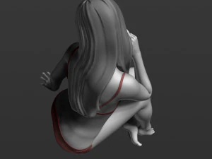sitting girl part 2 3d print model 3D Print Model