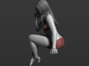 sitting girl part 2 3d print model Model Cetak 3D
