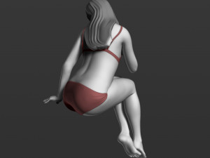 sitting girl part 2 3d print model Model Cetak 3D
