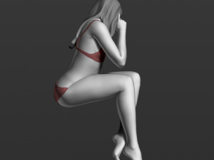 sitting girl part 2 3d print model Model Cetak 3D