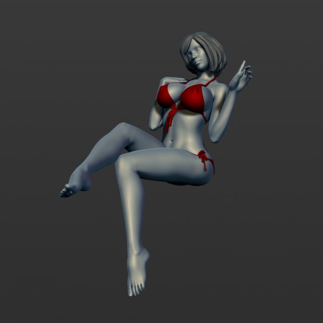 the woman in a bikini sits 3d print model 3D Принт Модель .c4d .max .obj .3ds .fbx .stl .blend 