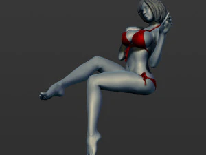 the woman in a bikini sits 3d print model 3D Print Model