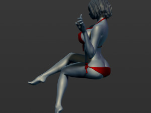 the woman in a bikini sits 3d print model 3D Принт Модель