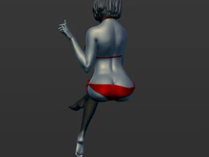 the woman in a bikini sits 3d print model 3D Print Model