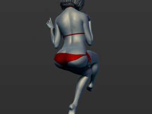 the woman in a bikini sits 3d print model 3D Принт Модель