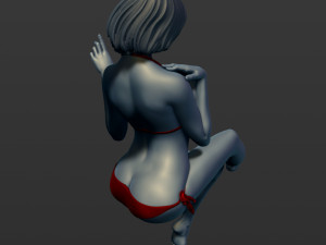 the woman in a bikini sits 3d print model 3D Принт Модель