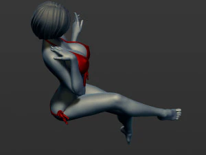 the woman in a bikini sits 3d print model 3D Print Model