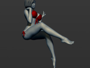 the woman in a bikini sits 3d print model 3D Принт Модель