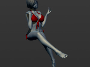 the woman in a bikini sits 3d print model 3D Принт Модель