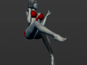 the woman in a bikini sits 3d print model 3D Print Model