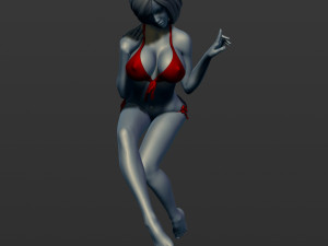 the woman in a bikini sits 3d print model 3D Принт Модель
