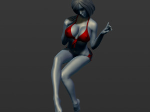 the woman in a bikini sits 3d print model 3D Принт Модель