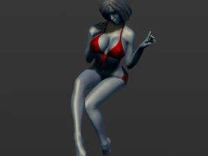 the woman in a bikini sits 3d print model 3D Print Model