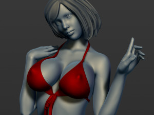 the woman in a bikini sits 3d print model 3D Принт Модель