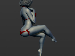 the woman in a bikini sits 3d print model 3D Принт Модель