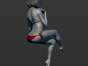 the woman in a bikini sits 3d print model 3D Принт Модель