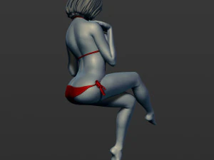 the woman in a bikini sits 3d print model 3D Print Model