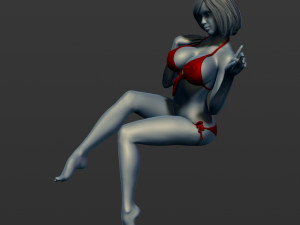 the woman in a bikini sits 3d print model 3D Принт Модель