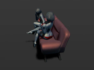 2 girls on the couch 3d print model 3D Print Model