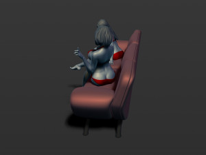 2 girls on the couch 3d print model 3Dプリントモデル