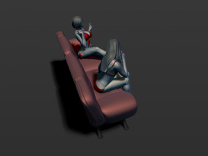 2 girls on the couch 3d print model 3Dプリントモデル