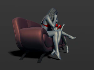 2 girls on the couch 3d print model 3D Print Model