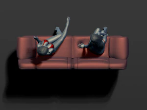 2 girls on the couch 3d print model 3D Print Model