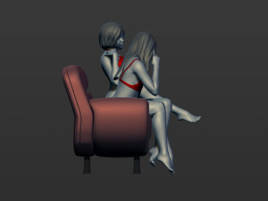 2 girls on the couch 3d print model 3Dプリントモデル