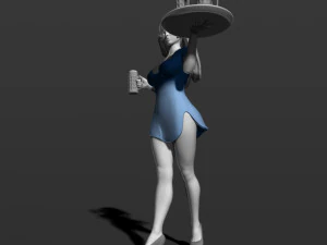 pretty girl with beer 3d print model 3D Print Model