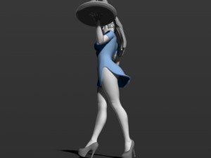 pretty girl with beer 3d print model Modelo de Impressão 3D