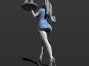 pretty girl with beer 3d print model Modelo de Impressão 3D