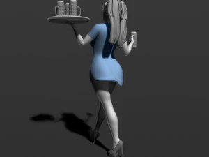 pretty girl with beer 3d print model 3D Print Model
