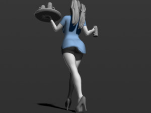 pretty girl with beer 3d print model Modelo de Impressão 3D