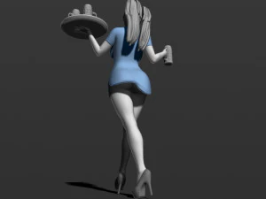 pretty girl with beer 3d print model 3D Print Model